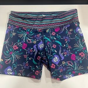 Athletic shorts, floral navy pattern